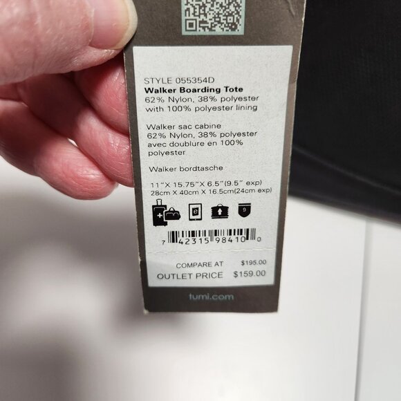 NWT Tumi Tech Walker Boarding Tote W/ Strap $195 - Picture 5 of 16